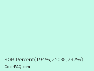RGB Percent 76%,98%,91% Color Image