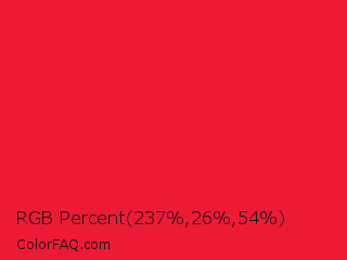 RGB Percent 93%,10%,21% Color Image