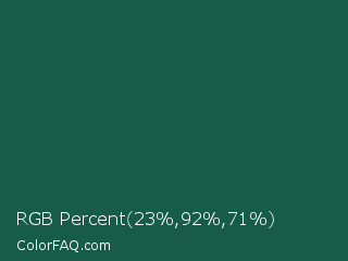 RGB Percent 9%,36%,28% Color Image