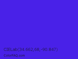 CIELab 34.662,68,-90.847 Color Image