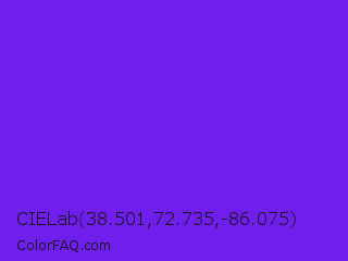 CIELab 38.501,72.735,-86.075 Color Image