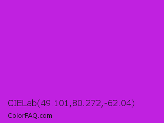 CIELab 49.101,80.272,-62.04 Color Image