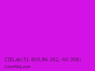 CIELab 51.805,86.262,-60.358 Color Image