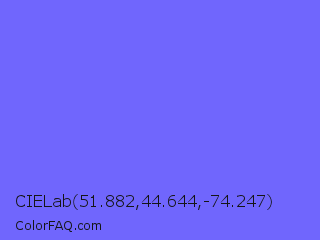 CIELab 51.882,44.644,-74.247 Color Image