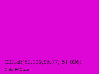 CIELab 52.239,86.77,-51.036 Color Image