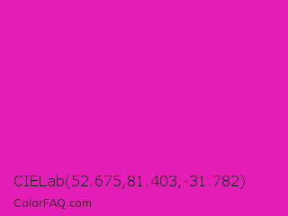 CIELab 52.675,81.403,-31.782 Color Image