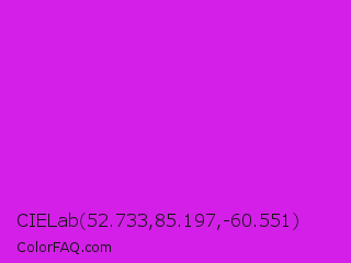 CIELab 52.733,85.197,-60.551 Color Image