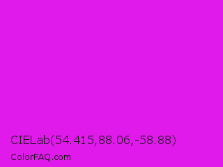 CIELab 54.415,88.06,-58.88 Color Image