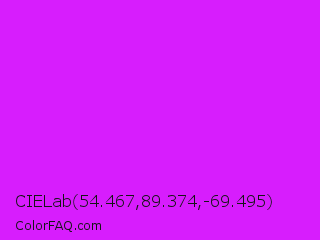 CIELab 54.467,89.374,-69.495 Color Image