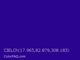 CIELCh 17.965,82.879,308.183 Color Image