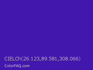 CIELCh 26.123,89.581,308.066 Color Image