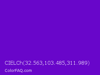 CIELCh 32.563,103.485,311.989 Color Image