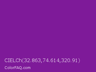 CIELCh 32.863,74.614,320.91 Color Image