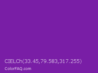 CIELCh 33.45,79.583,317.255 Color Image