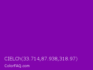 CIELCh 33.714,87.938,318.97 Color Image