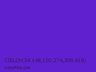 CIELCh 34.148,100.274,309.618 Color Image