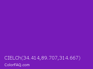 CIELCh 34.414,89.707,314.667 Color Image