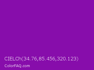 CIELCh 34.76,85.456,320.123 Color Image