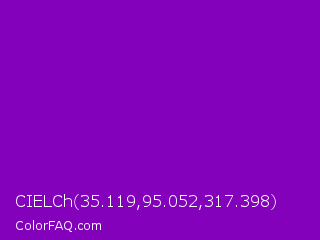 CIELCh 35.119,95.052,317.398 Color Image