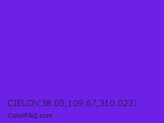 CIELCh 38.05,109.67,310.023 Color Image