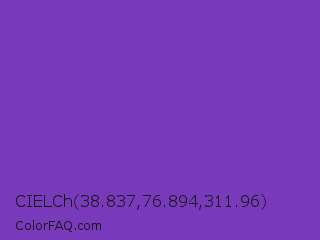 CIELCh 38.837,76.894,311.96 Color Image