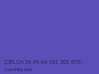 CIELCh 39.89,64.161,301.955 Color Image