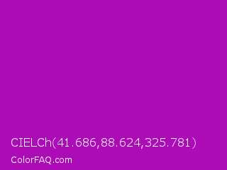 CIELCh 41.686,88.624,325.781 Color Image