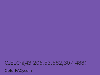 CIELCh 43.206,53.582,307.488 Color Image