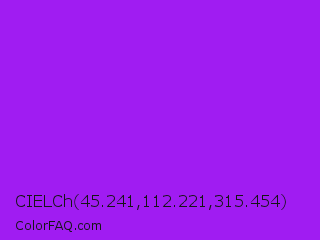 CIELCh 45.241,112.221,315.454 Color Image