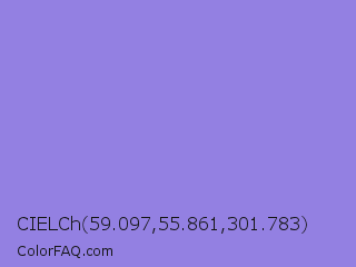 CIELCh 59.097,55.861,301.783 Color Image