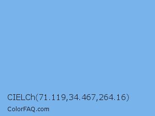 CIELCh 71.119,34.467,264.16 Color Image