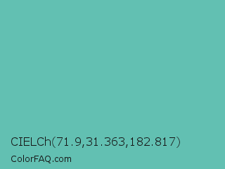 CIELCh 71.9,31.363,182.817 Color Image