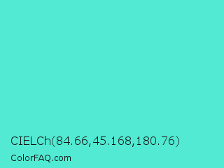 CIELCh 84.66,45.168,180.76 Color Image