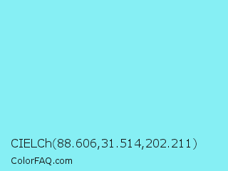CIELCh 88.606,31.514,202.211 Color Image