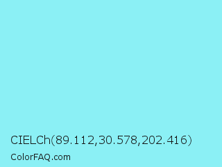 CIELCh 89.112,30.578,202.416 Color Image
