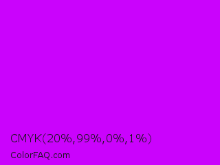 CMYK 20,99,0,1 Color Image