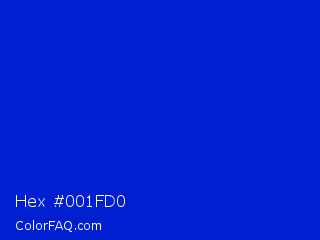 Hex #001fd0 Color Image