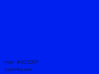 Hex #0020ef Color Image