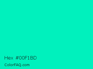 Hex #00f1bd Color Image