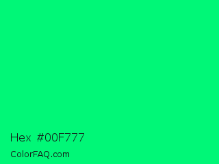 Hex #00f777 Color Image