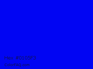Hex #0105f3 Color Image