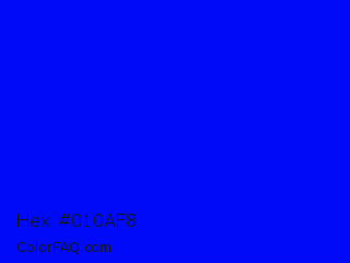 Hex #010af8 Color Image