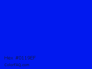 Hex #0119ef Color Image