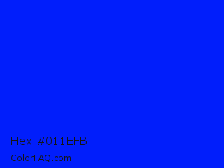 Hex #011efb Color Image