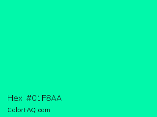 Hex #01f8aa Color Image