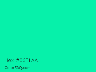 Hex #06f1aa Color Image
