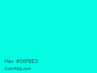 Hex #06fbe3 Color Image