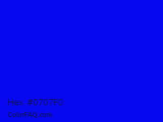 Hex #0707f0 Color Image