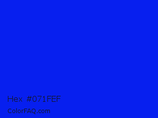 Hex #071fef Color Image