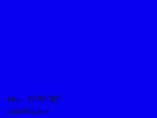 Hex #0800f0 Color Image